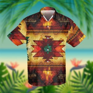 United Tribes Brown Design Native American Hawaiian Shirt